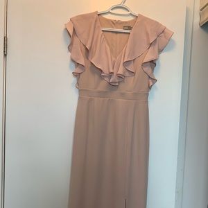 ASOS Ruffle Front Pencil Dress - Pink - size 4